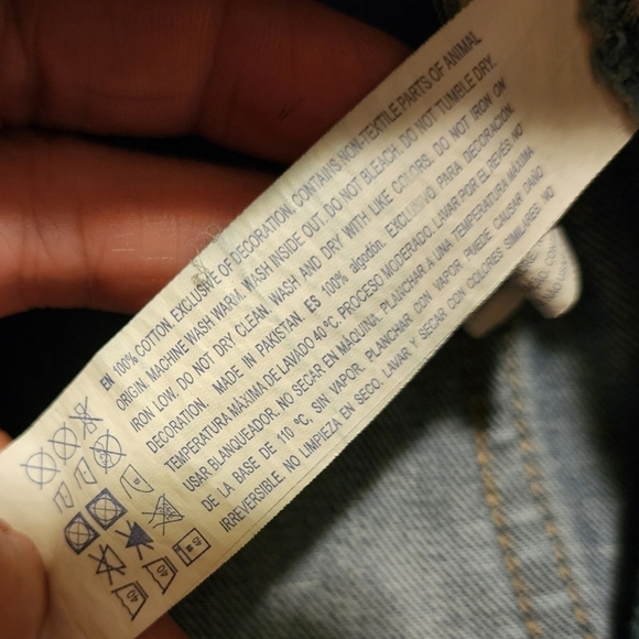 Forever 21 Blue Jean Denim Button Front Mini Skirt Waist 29 Frayed Cut-Off EUC - Picture 6 of 6